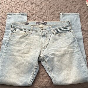 Hollister Men's Light Blue Straight Jeans